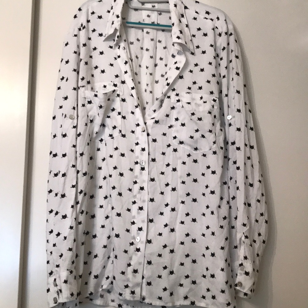Cat Print blouse